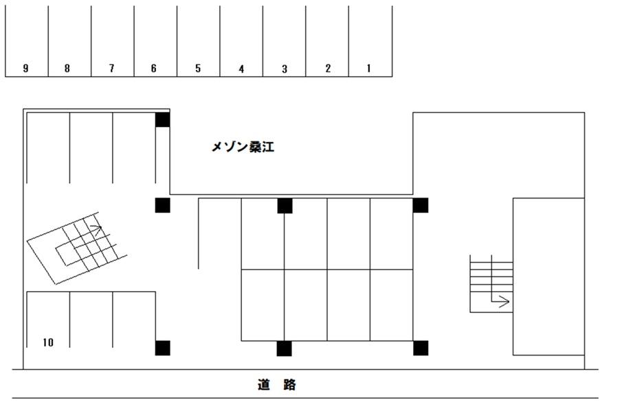 メゾン桑江の駐車配置図