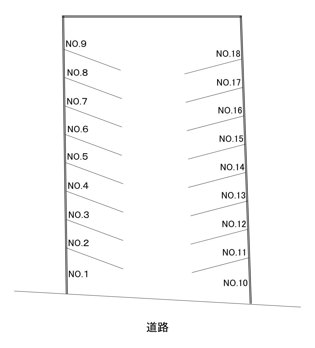 白川駐車場の駐車配置図
