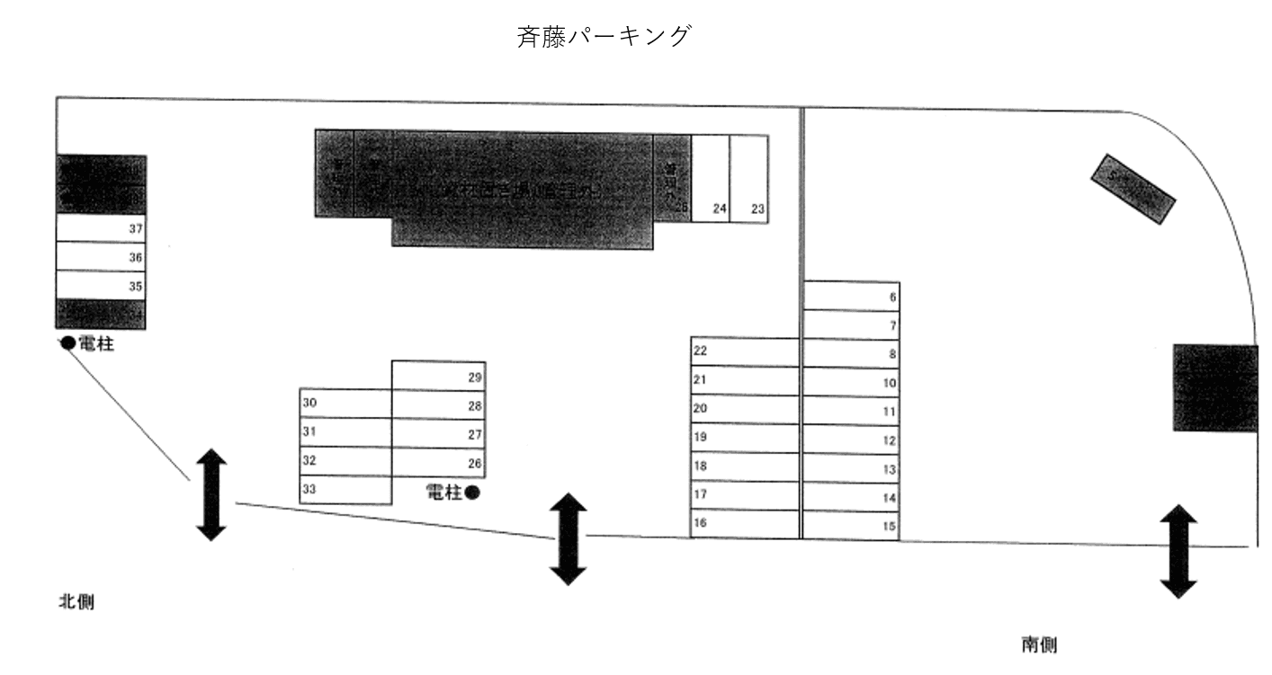 斉藤パーキングの駐車配置図