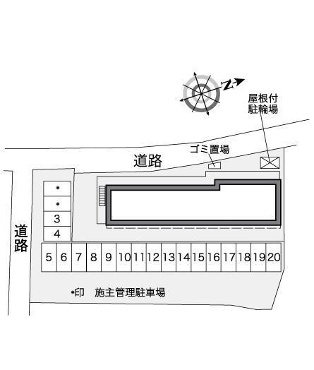 ロッソピアンコⅢ(38331) 敷地外駐車場の駐車配置図