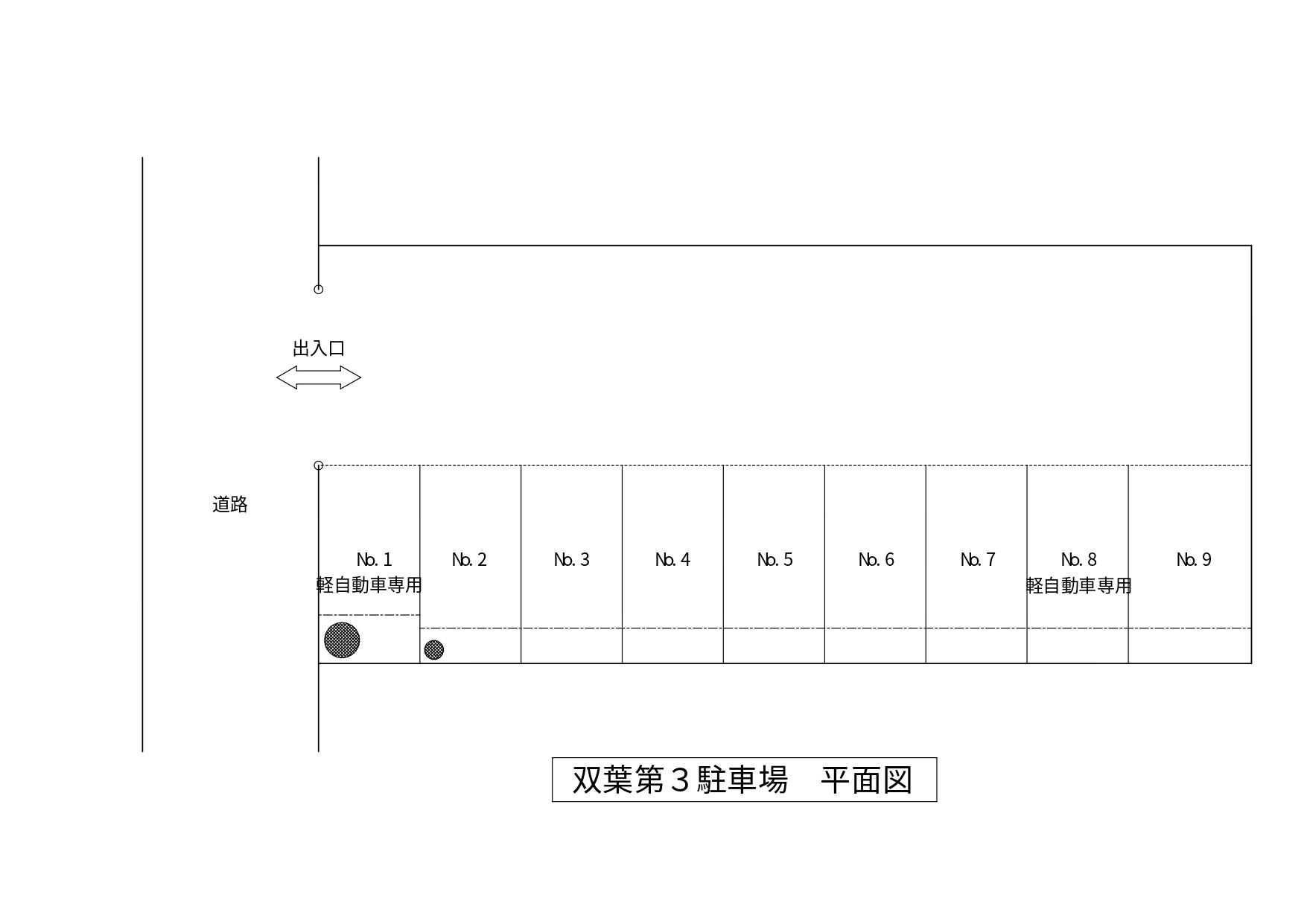 双葉第3駐車場の駐車配置図