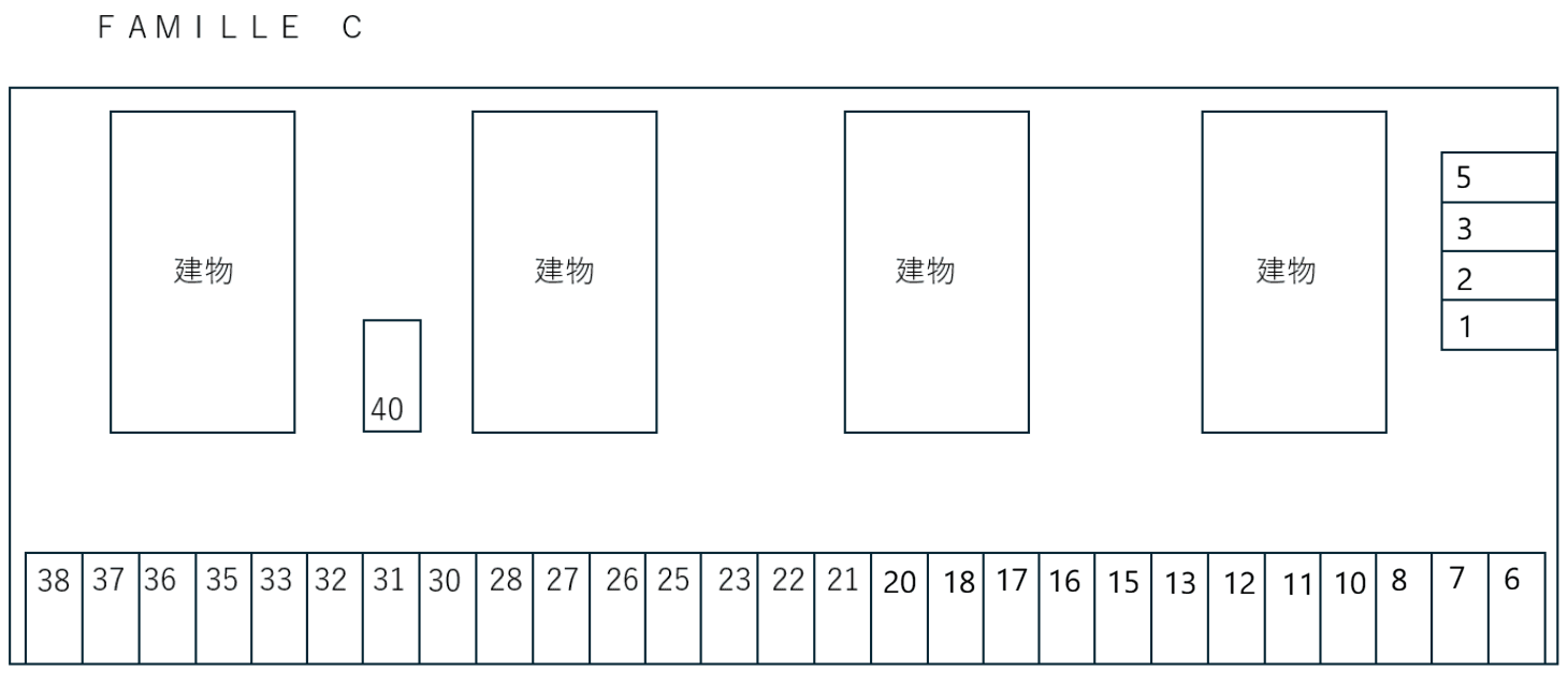 FAMILLE C・D別駐車場の駐車配置図
