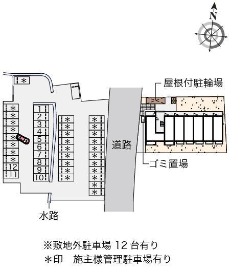 ミューズ(55439) 敷地外駐車場の駐車配置図