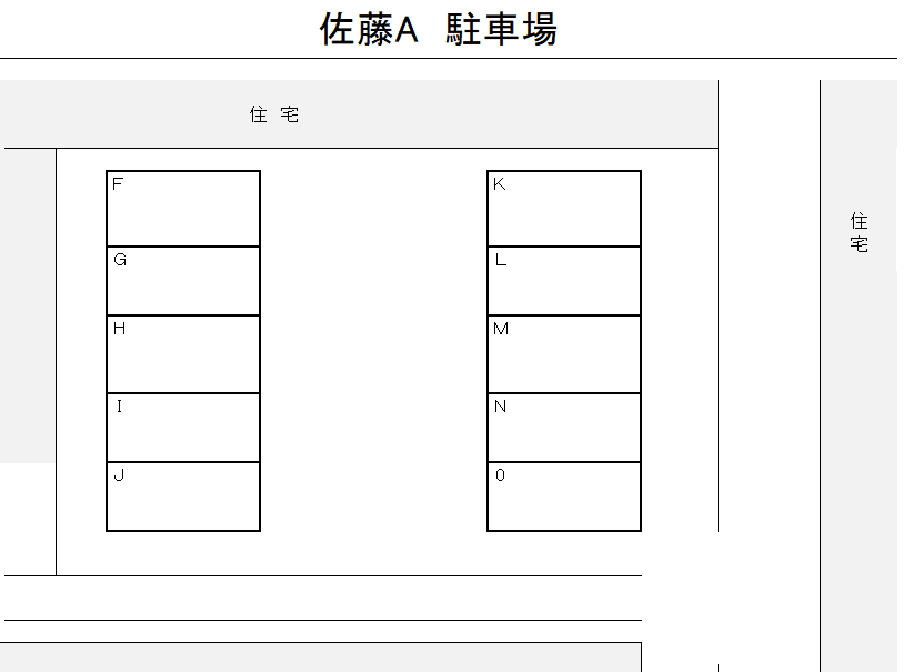 佐藤A駐車場の駐車配置図