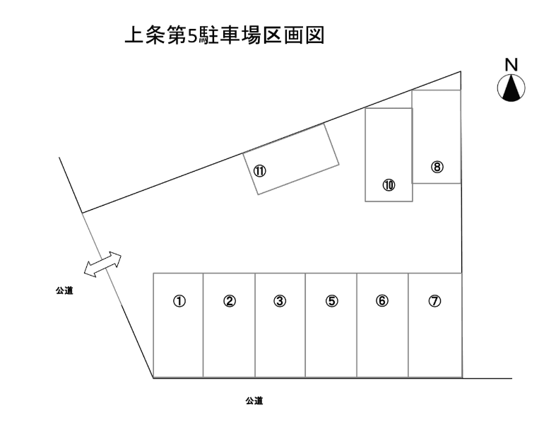 上条第5駐車場の駐車配置図