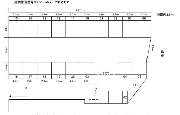 Mパーク平之町2の駐車配置図