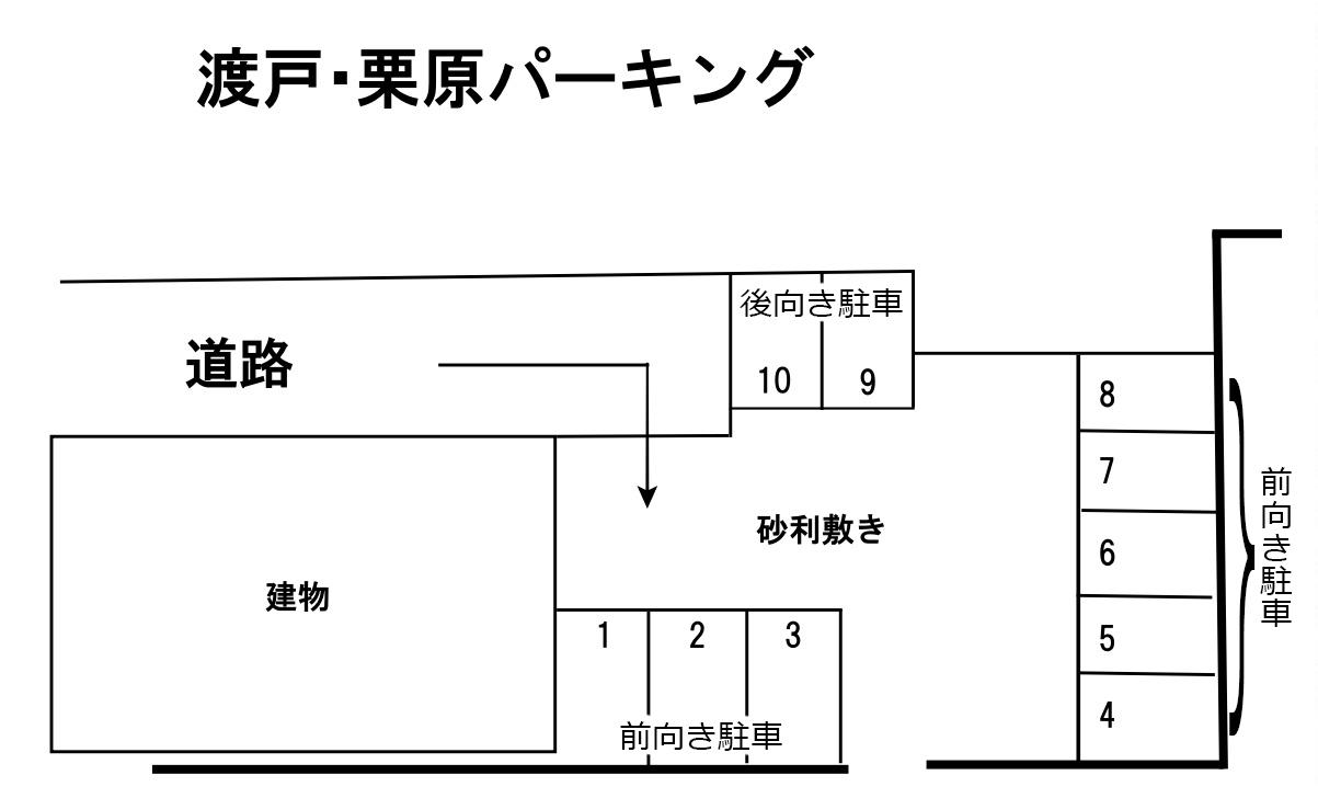 渡戸・栗原パーキングの駐車配置図