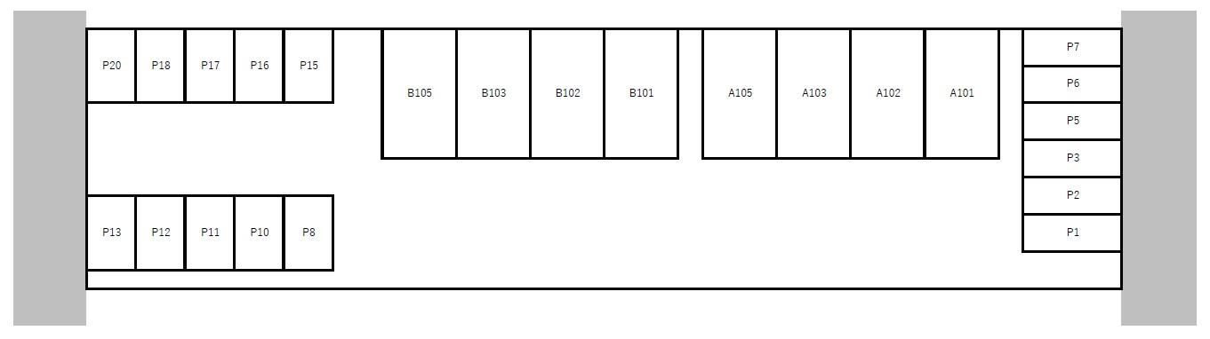 ブルーム前田Aの駐車配置図