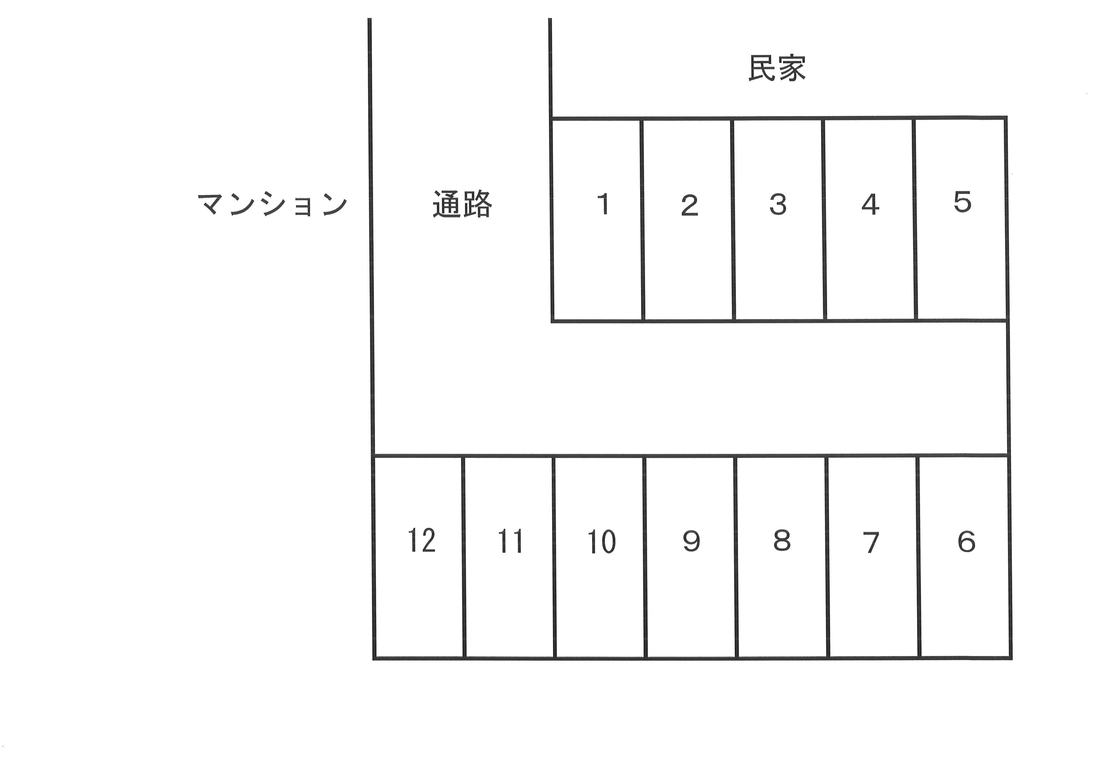 古宮坂下2-14パーキングの駐車配置図