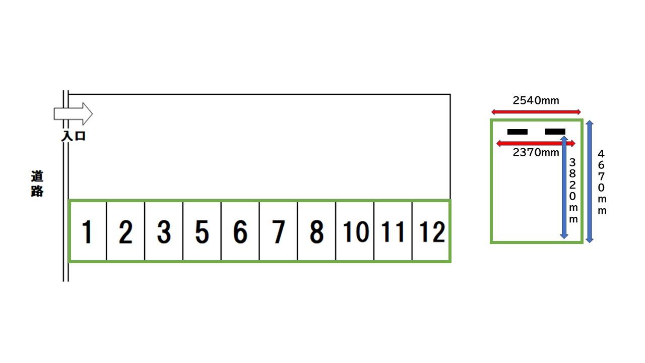 百万石パーキングの駐車配置図