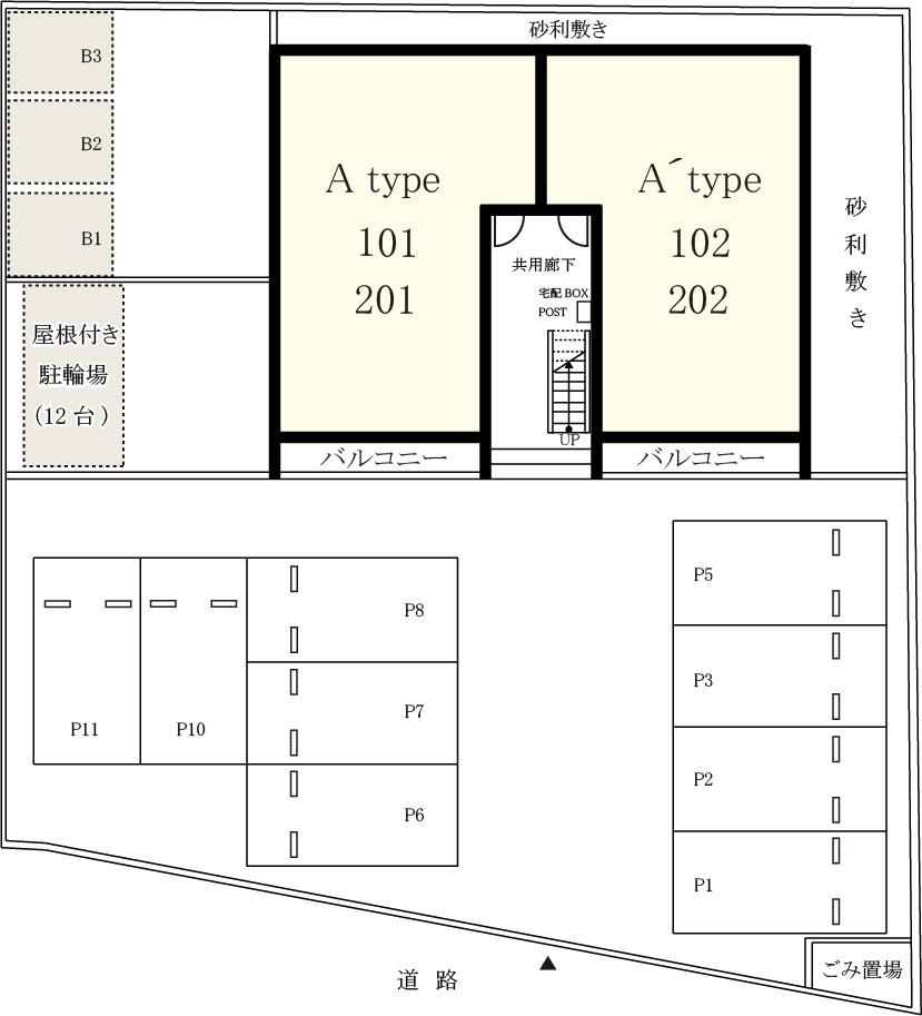 リブリ・M&R駐車場の駐車配置図