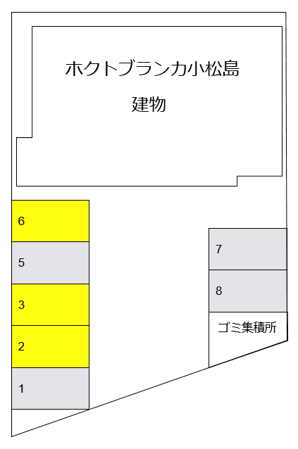 ホクトブランカ小松島の駐車配置図