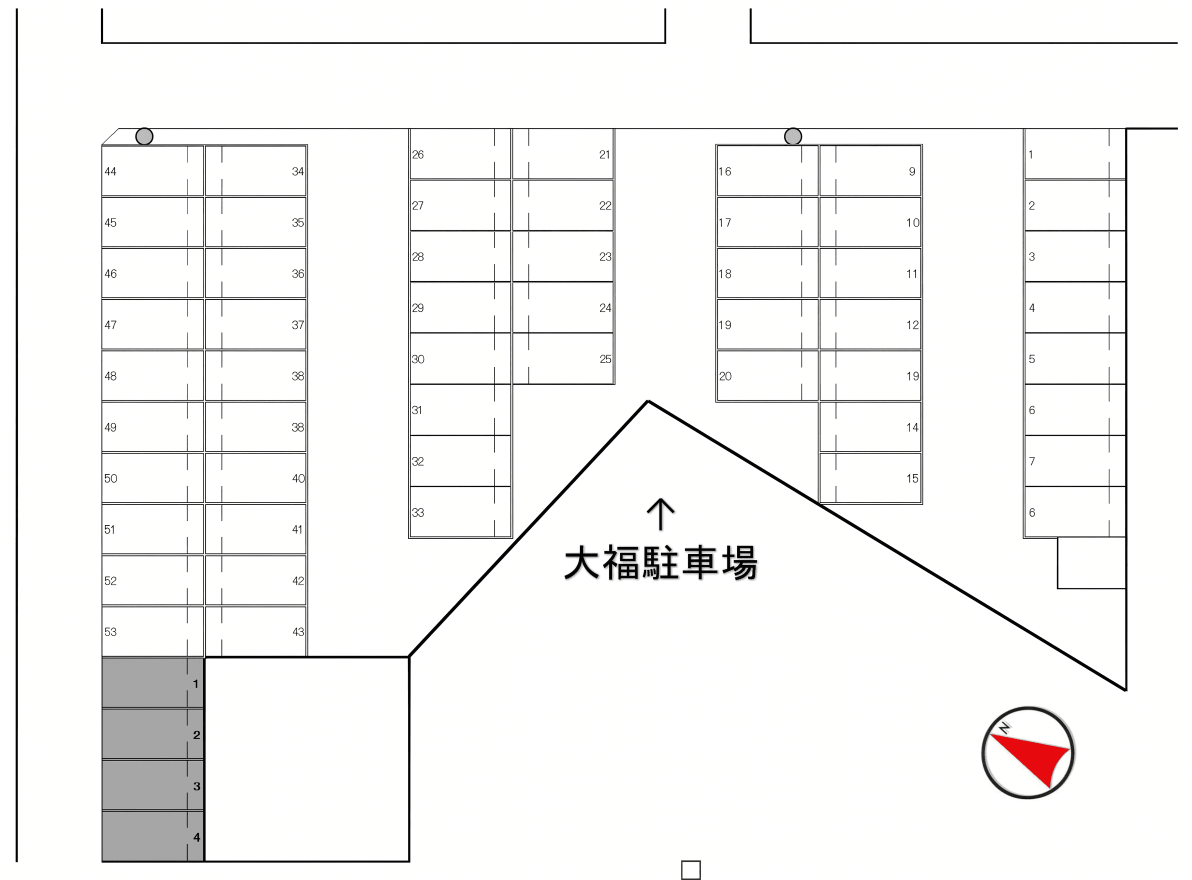 大福駐車場の駐車配置図