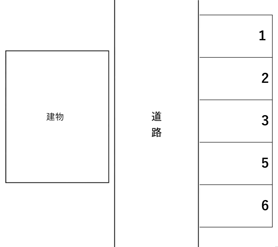 高津町13番月極駐車場の駐車配置図
