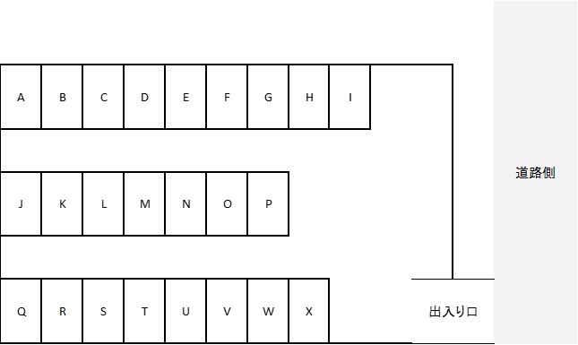 ecocal第二駐車場の駐車配置図