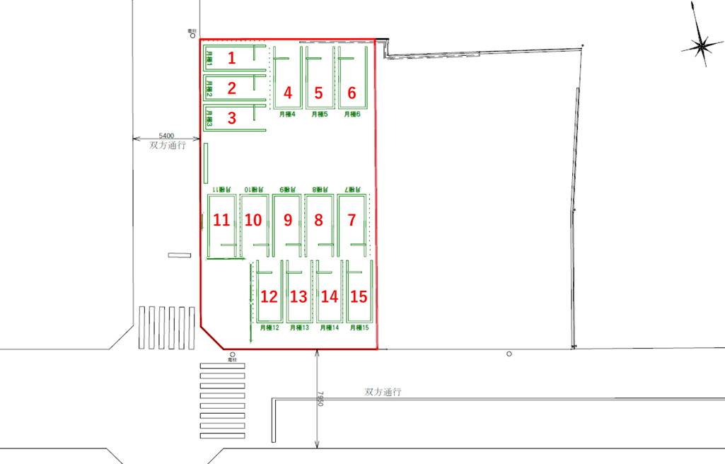 経堂1丁目第11の駐車配置図