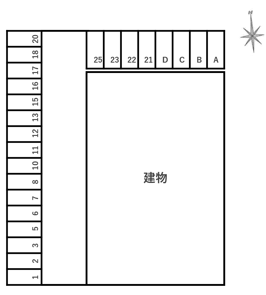 ドミール若村Ⅲ Aの駐車配置図