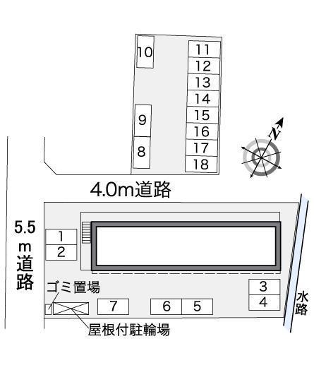 サンシャインⅢ(37074) 敷地外駐車場の駐車配置図