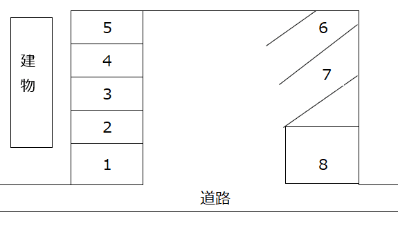 高良パーキングの駐車配置図