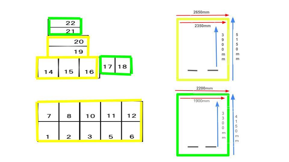 横安江東月極駐車場の駐車配置図
