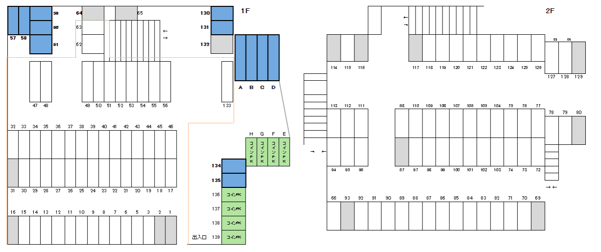 長栄 諏訪町駐車場の駐車配置図
