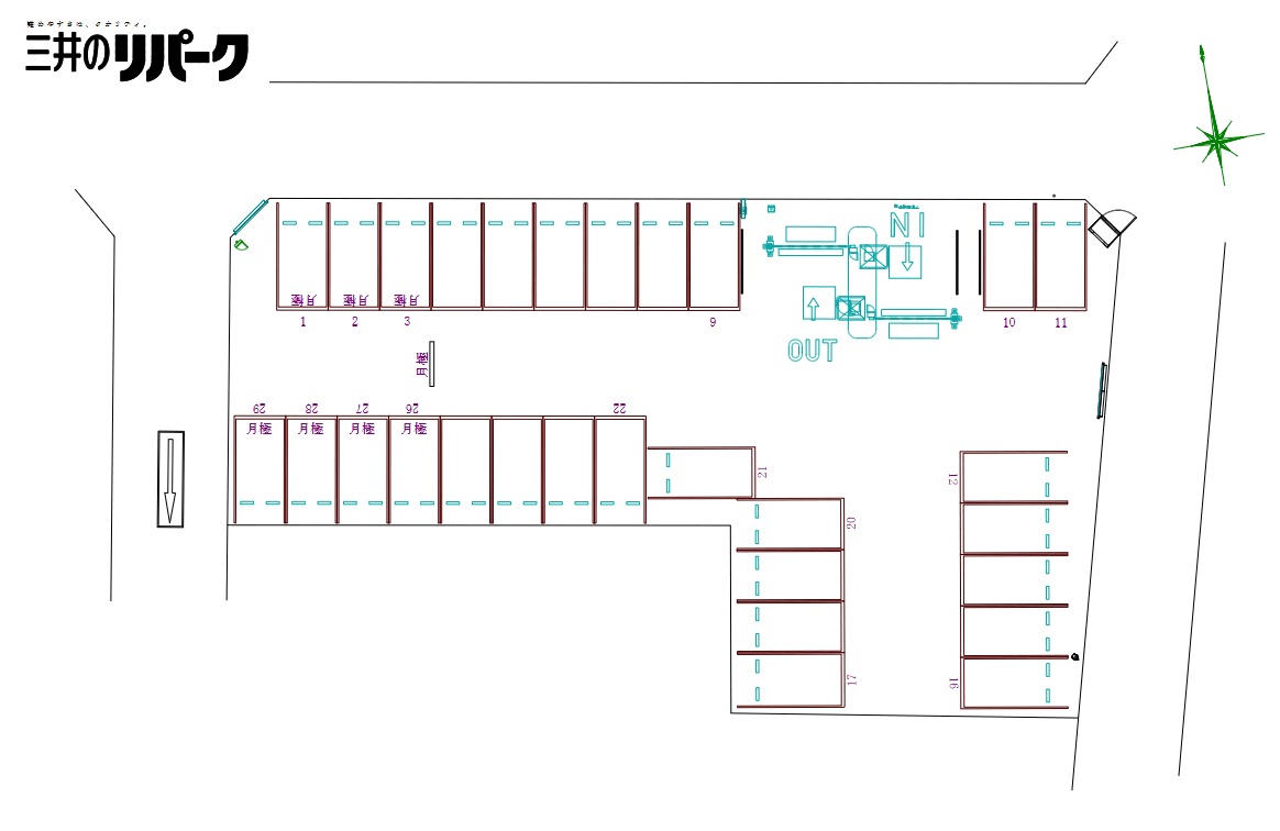 浅香山駅前の駐車配置図