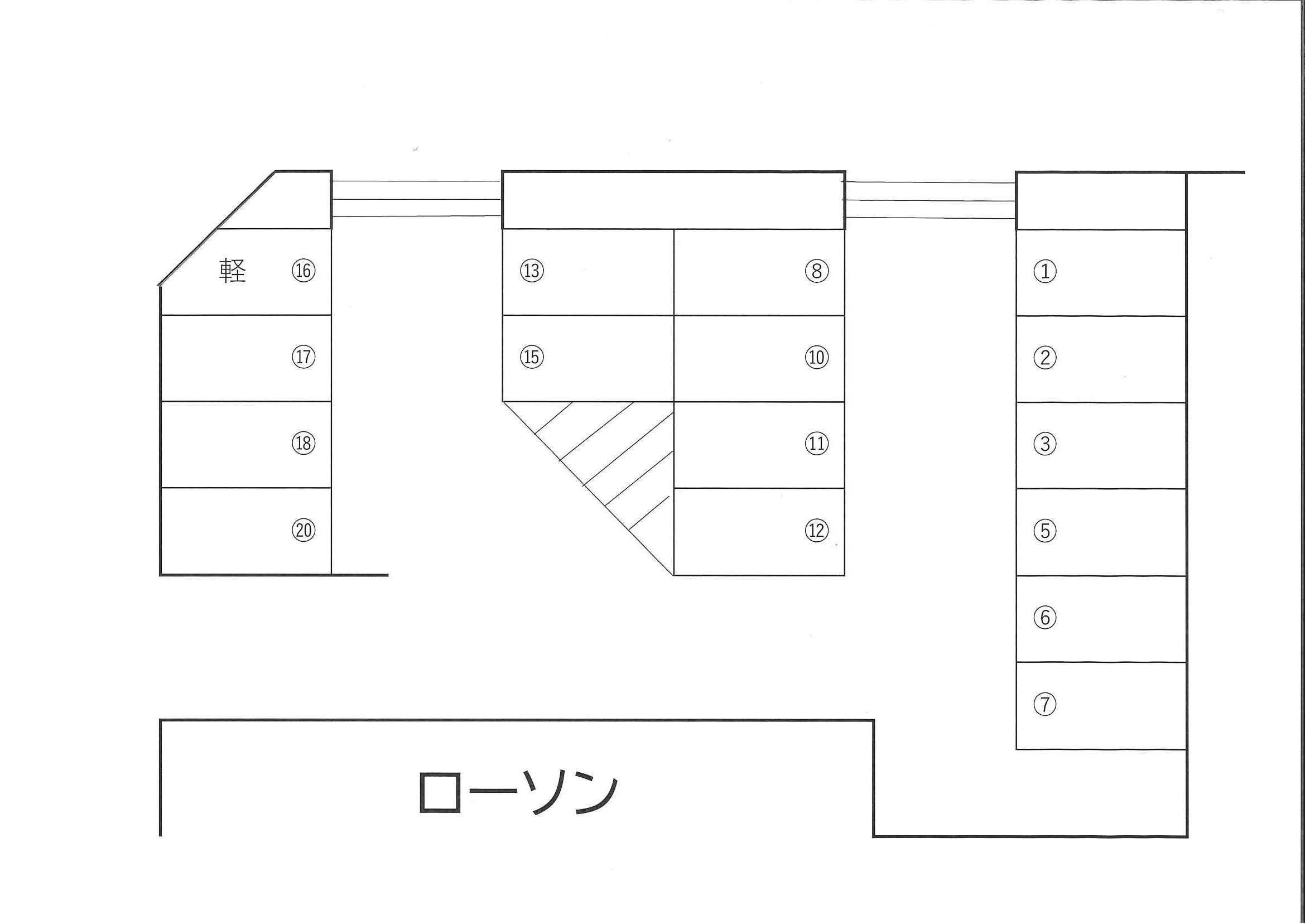 石川パーキングの駐車配置図