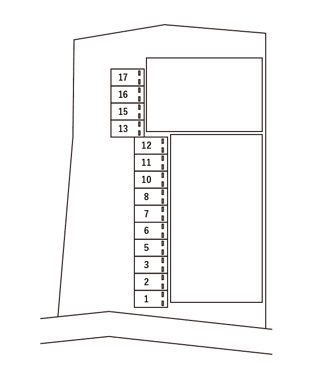 アムール 天理の駐車配置図