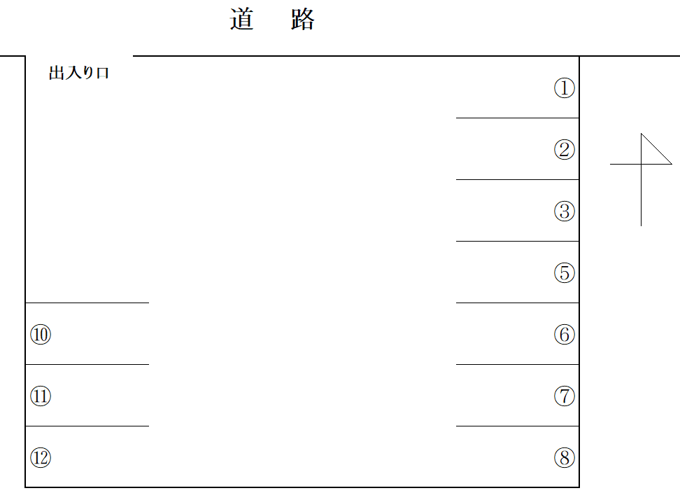 久能月極駐車場(天神町月極駐車場)の駐車配置図