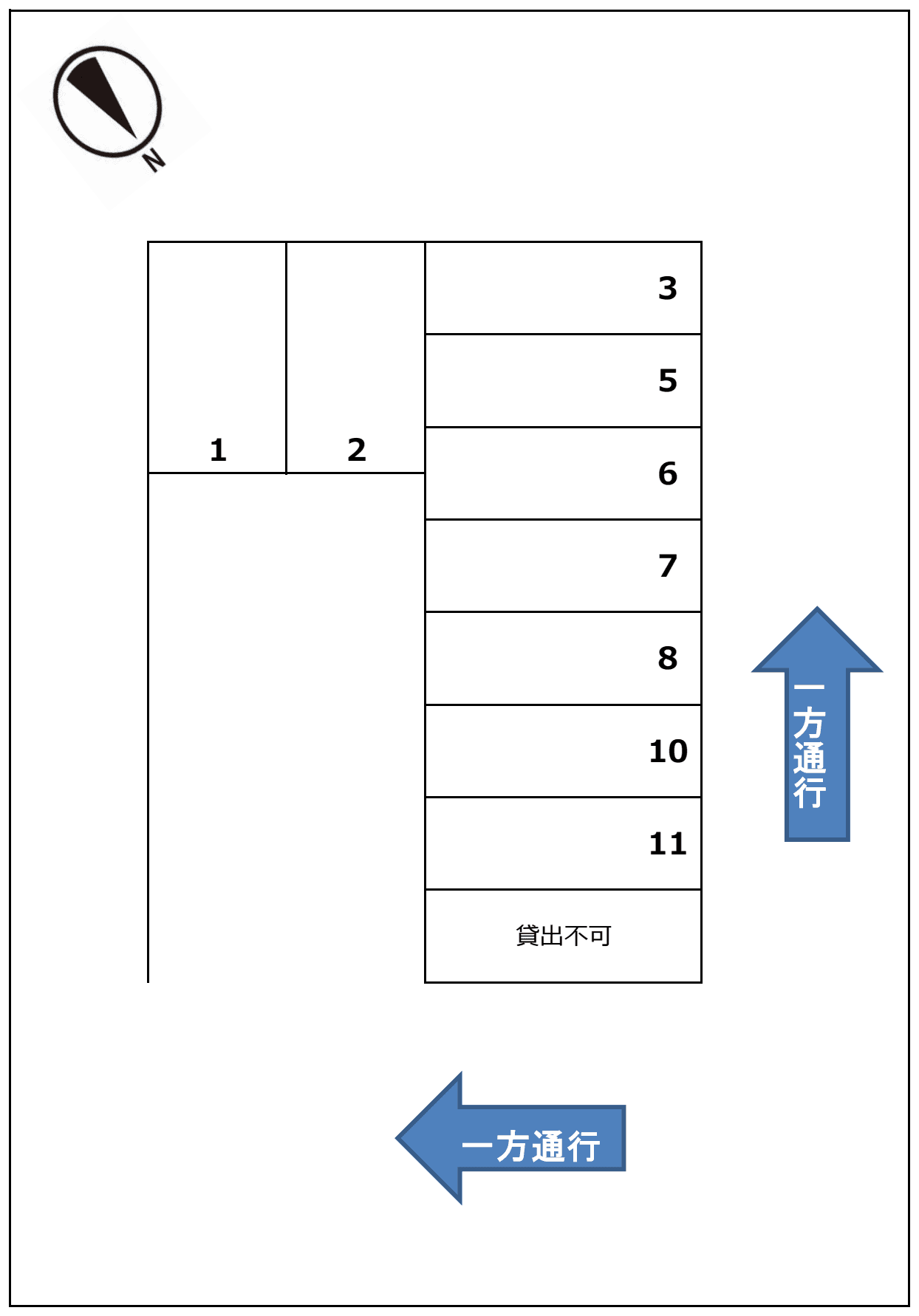N様林島駐車場の駐車配置図
