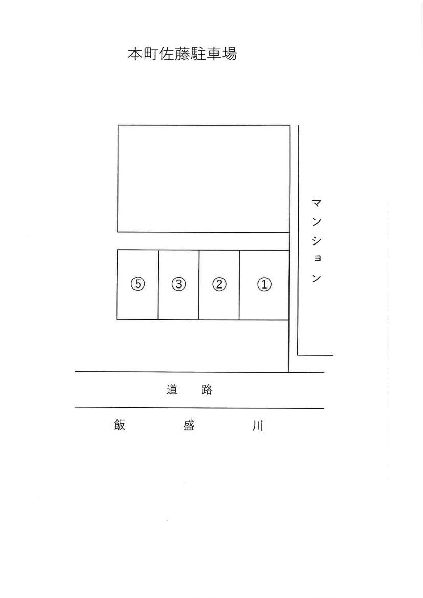本町佐藤駐車場の駐車配置図