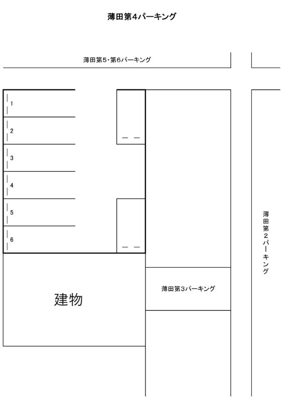 薄田第4パーキングの駐車配置図