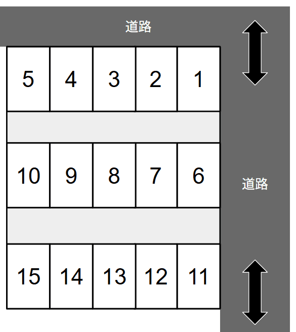 Y parkingの駐車配置図