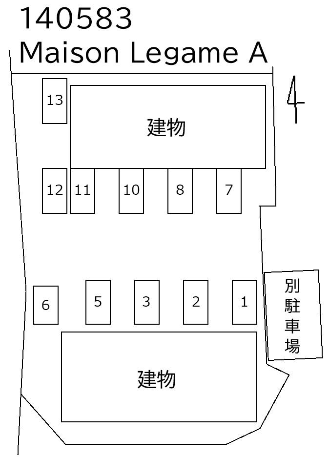 Maison Legame Aの駐車配置図