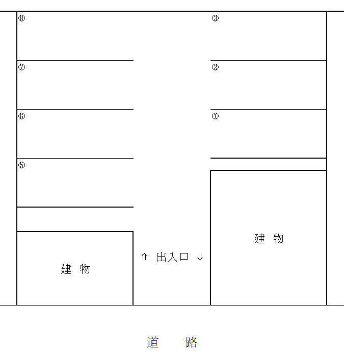 吉井川駐車場の駐車配置図