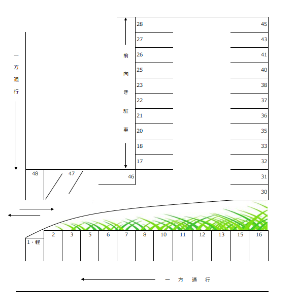 上社北駐車場の駐車配置図
