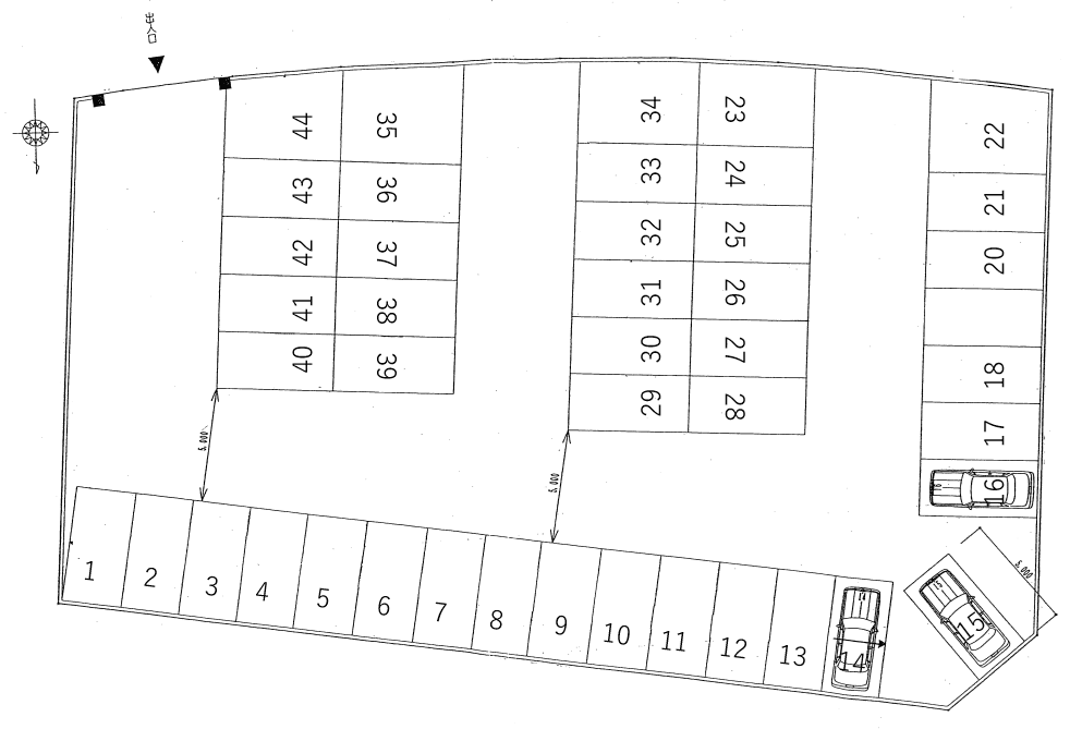 荒津駐車場の駐車配置図
