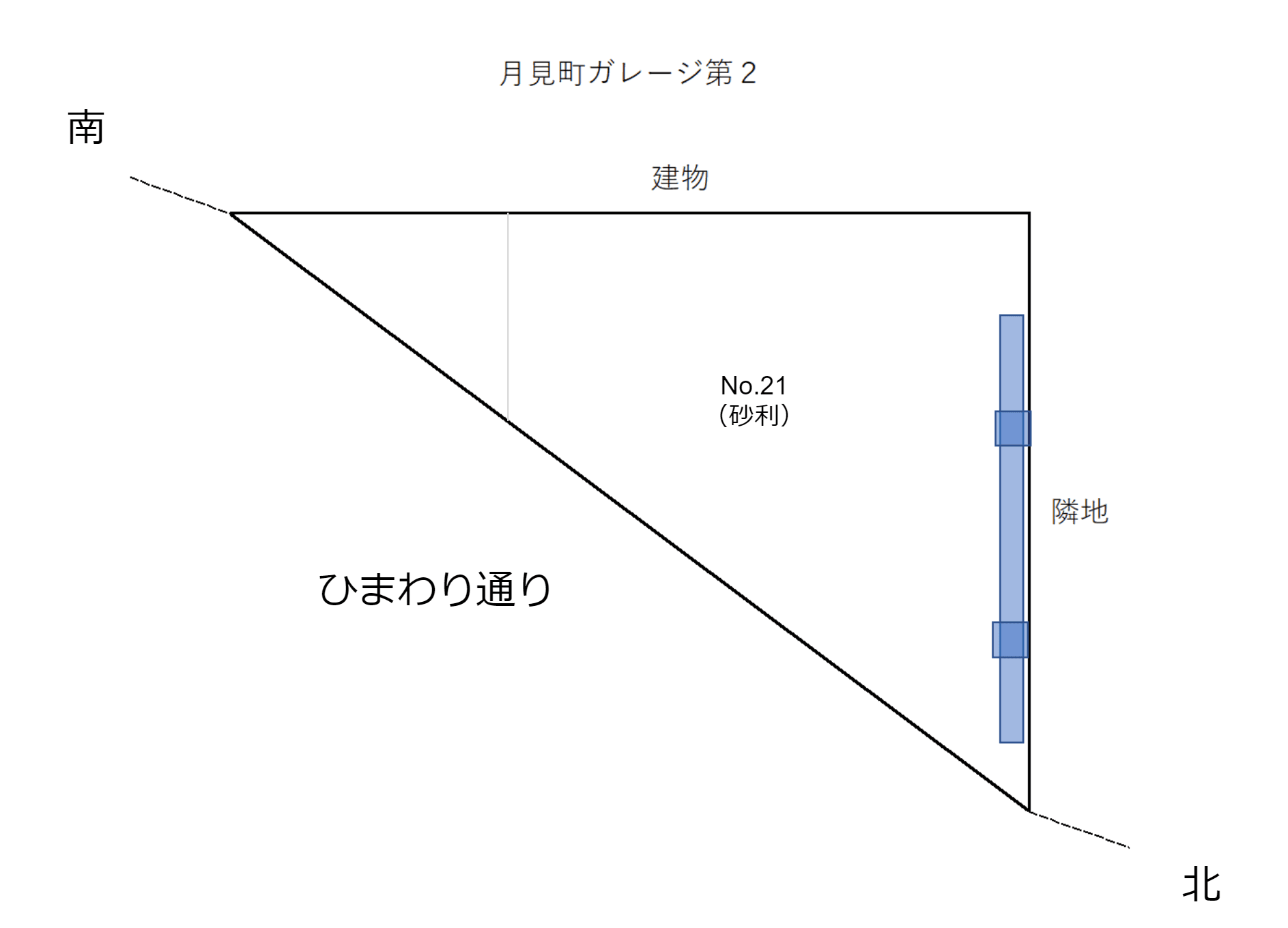 月見町ガレージ第2の駐車配置図