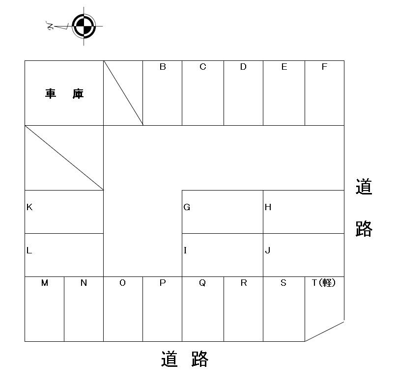 松山氏駐車場の駐車配置図