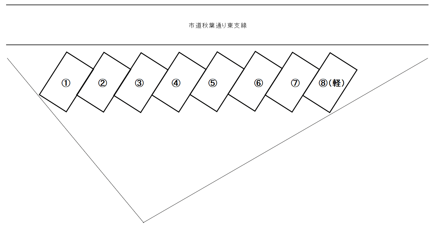 大池第一月極駐車場の駐車配置図