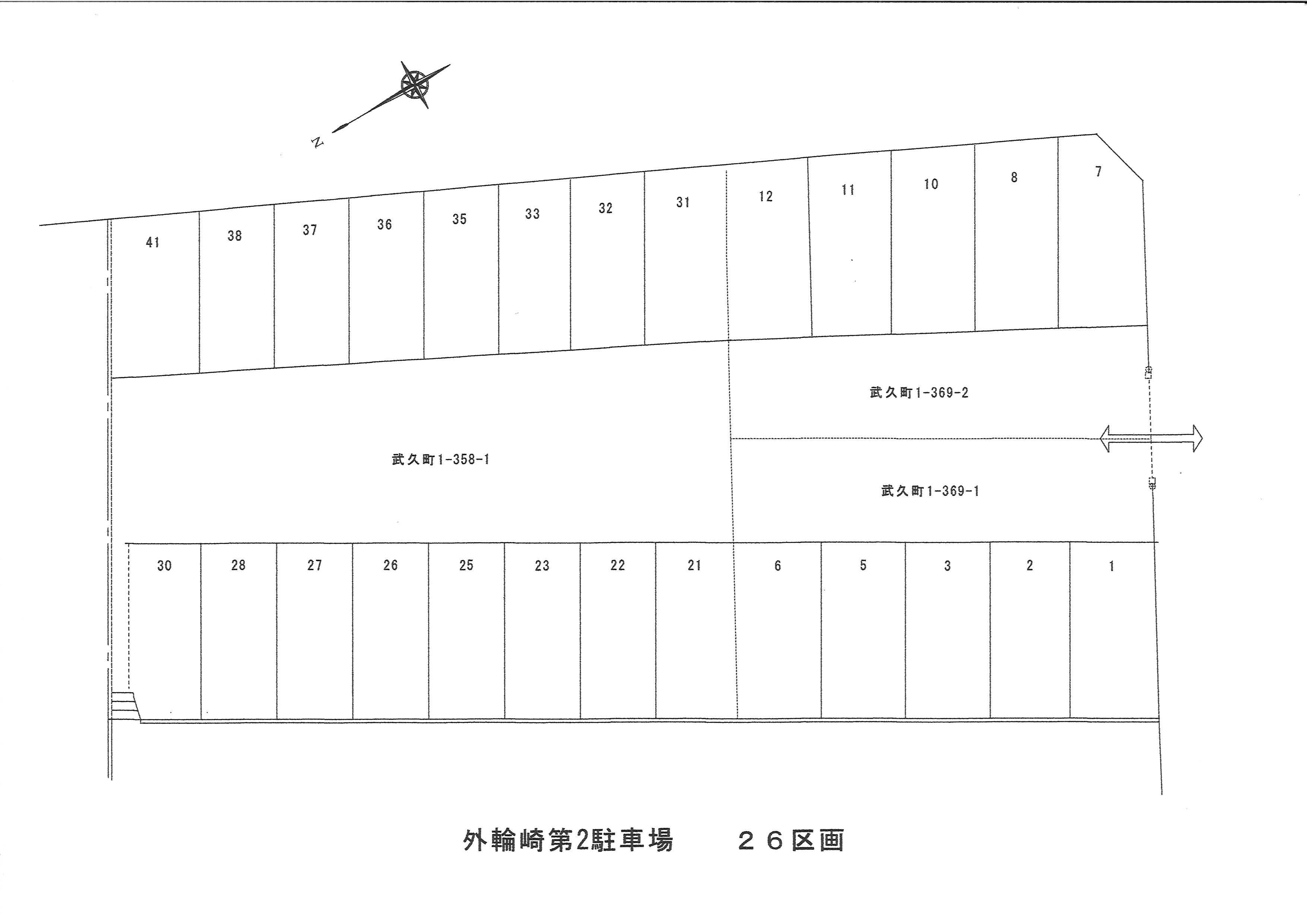 外輪崎第2駐車場の駐車配置図