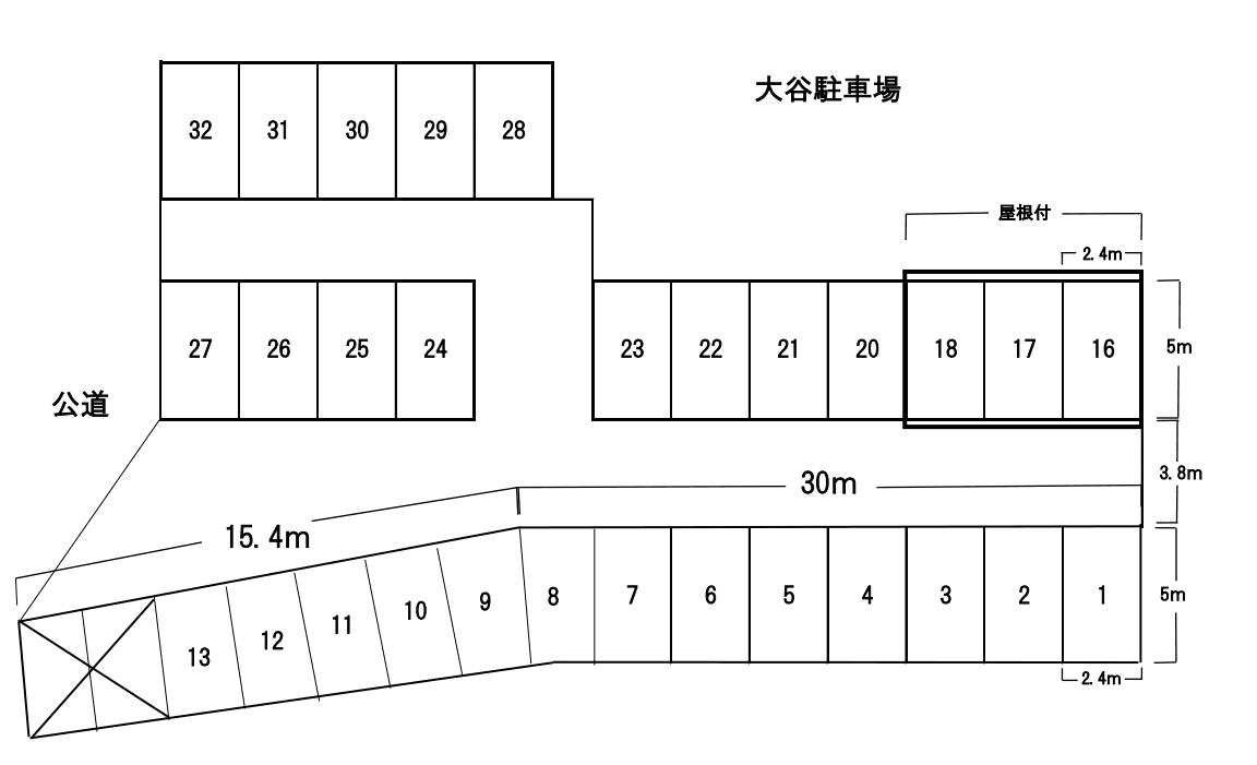 大谷駐車場の駐車配置図