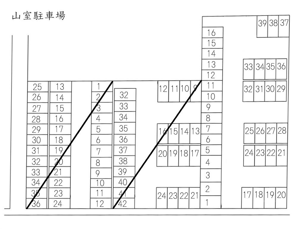 山室駐車場の駐車配置図