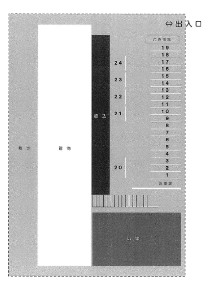 牡丹3丁目駐車場の駐車配置図