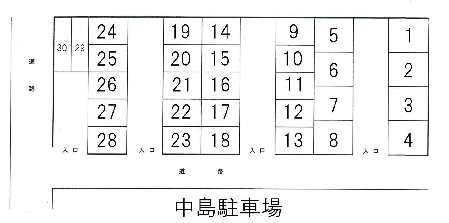 中島駐車場の駐車配置図