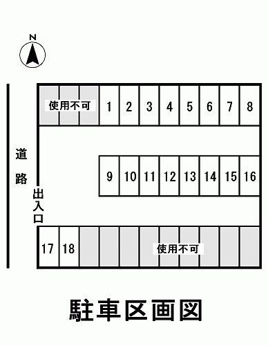 横枕駐車場の駐車配置図
