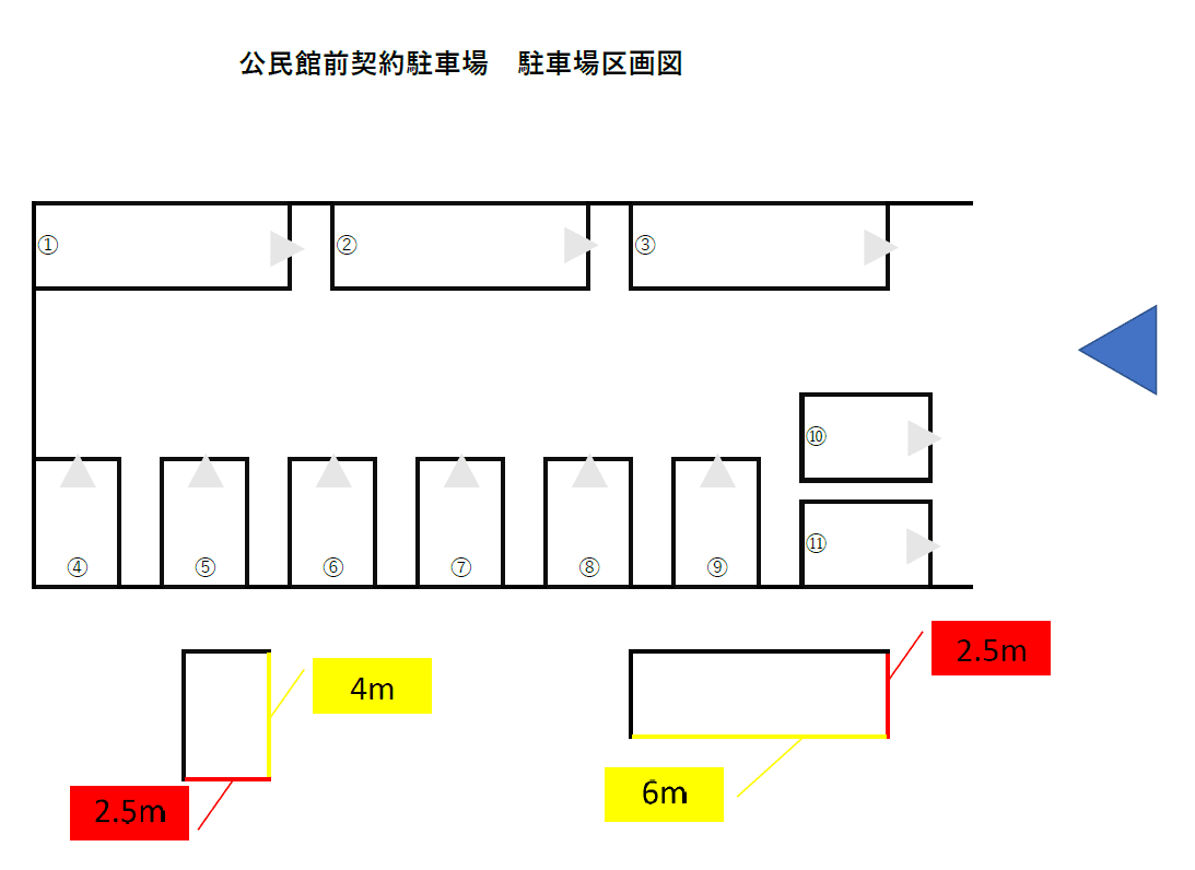 公民館前契約駐車場の駐車配置図