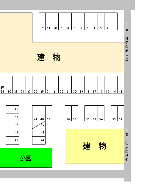 風間(コーポレート)駐車場の駐車配置図