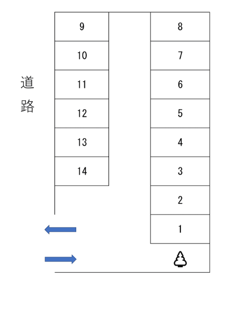坂田月極駐車場の駐車配置図