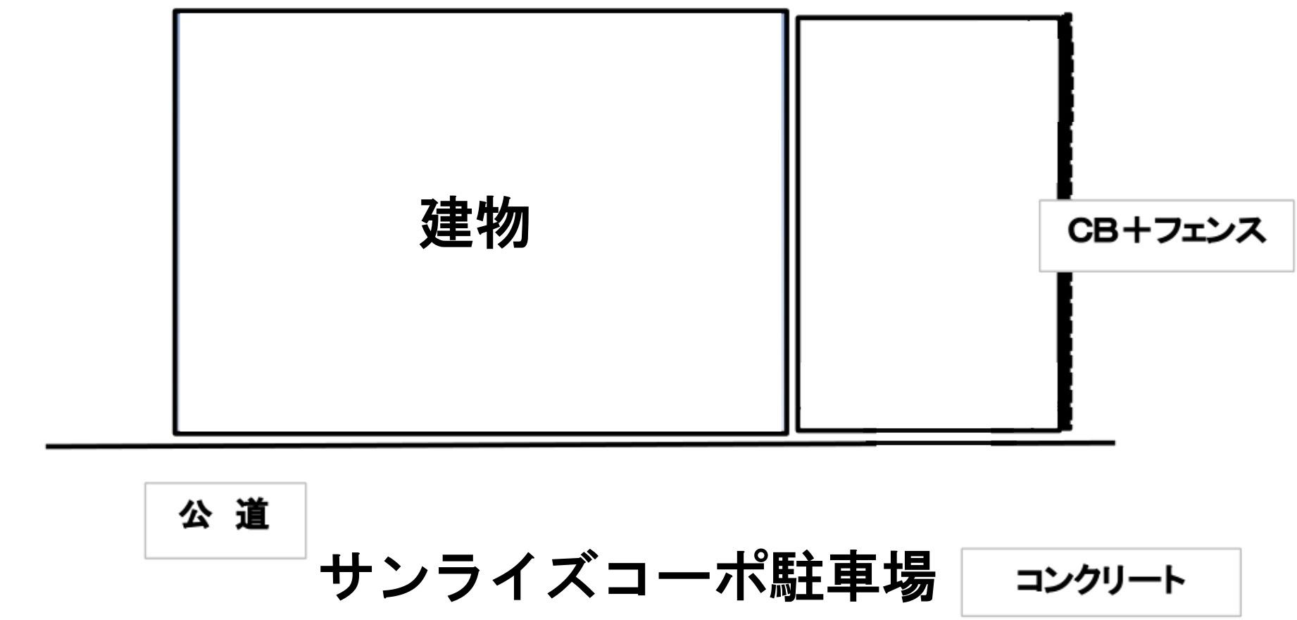 サンライズコーポ駐車場の駐車配置図